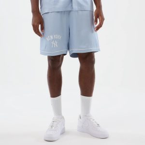 New York Yankees MLB Woven Pastel Blue Shorts-kentox
