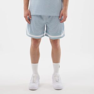 New Era Mesh Pastel Blue Oversized Shorts-kentox