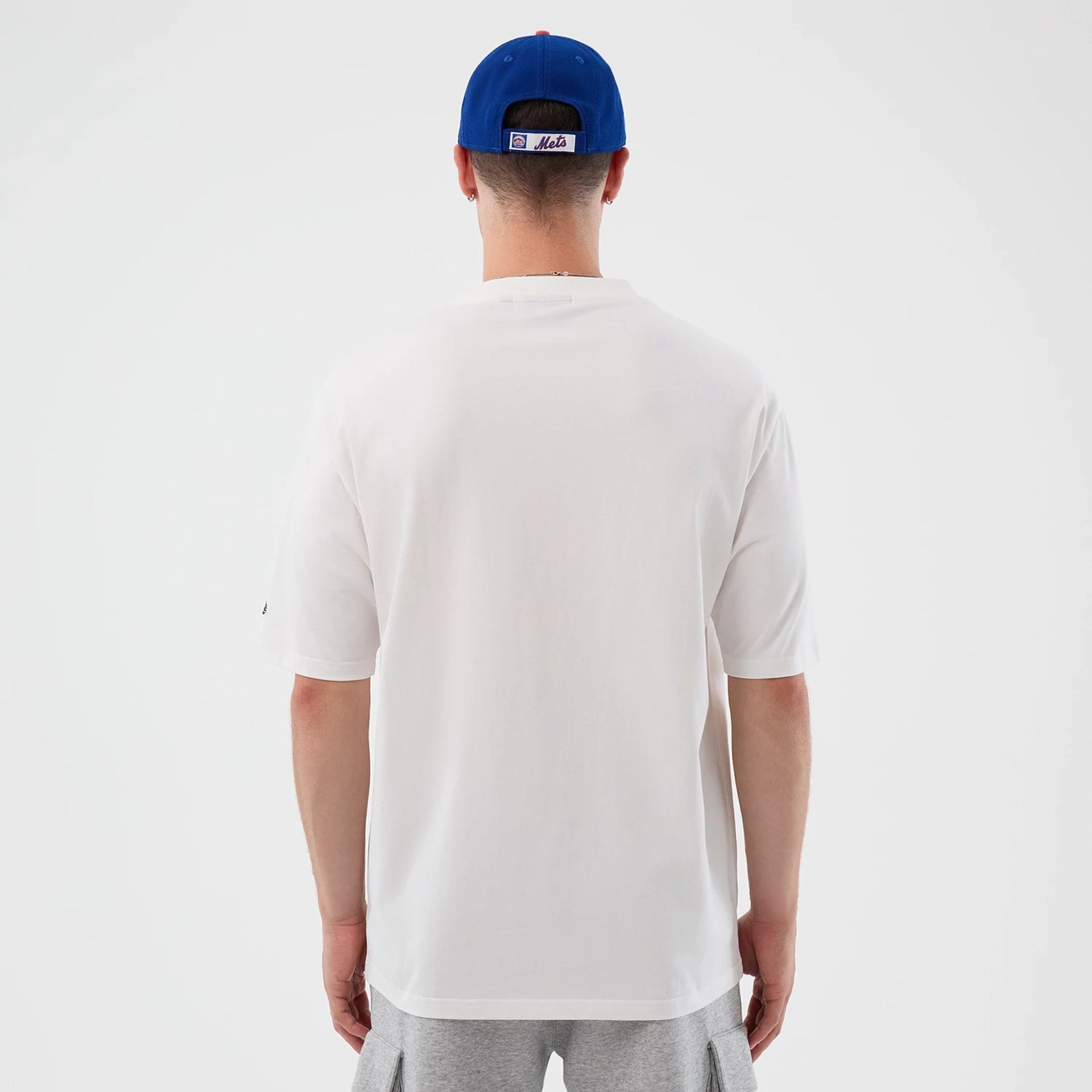 New York Mets MLB Script White Oversized T-Shirt-kentox - Image 2