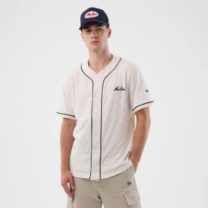 New Era Slub Open White Baseball Jersey-kentox