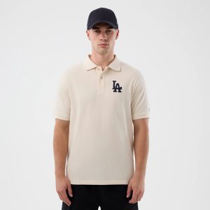 LA Dodgers MLB Rib Open White Polo T-Shirt-kentox