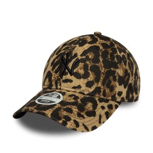 New York Yankees Womens MLB Leopard Dark Brown 9TWENTY Adjustable Cap-kentox