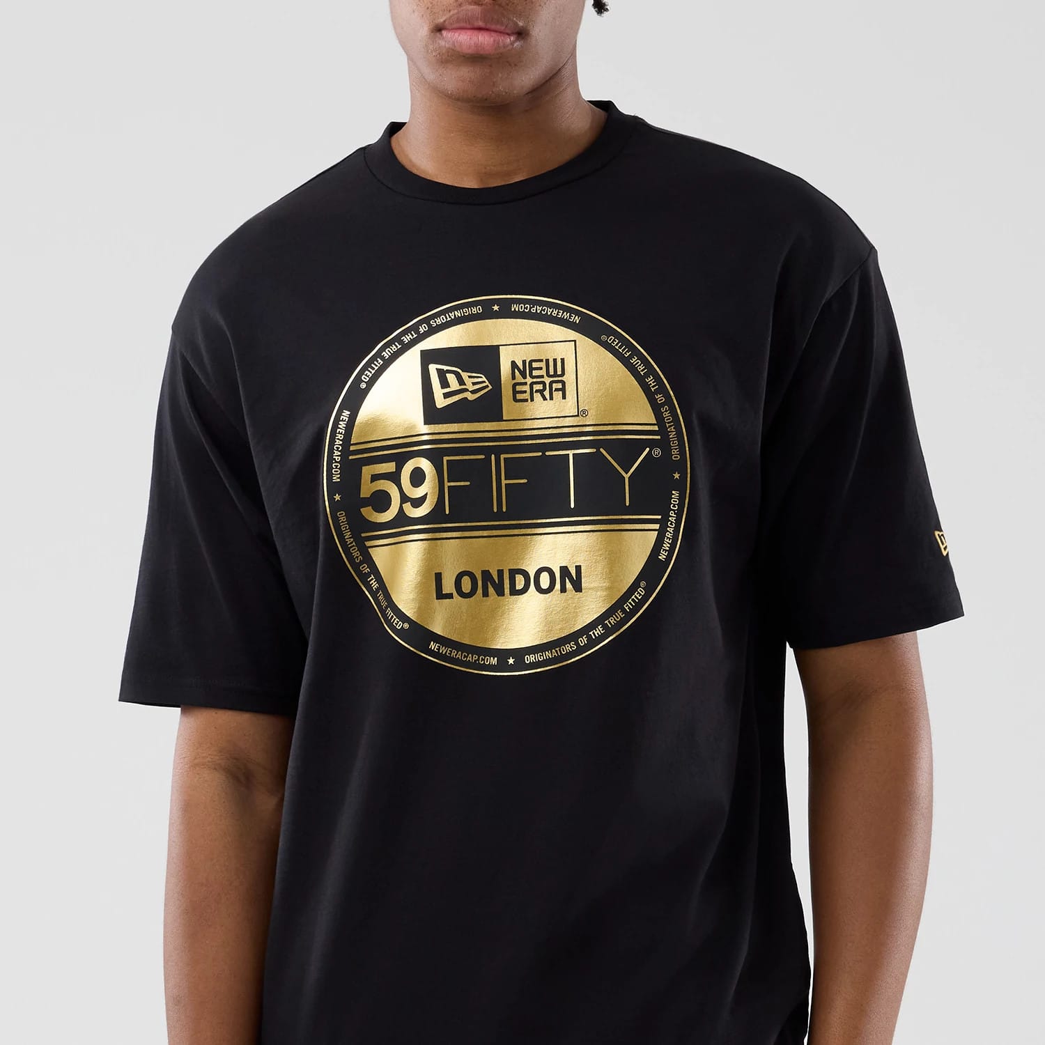 New Era Sticker London Black Oversized T-Shirt-kentox - Image 2