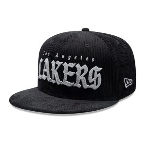 LA Lakers NBA Old English Black 9FIFTY Snapback Cap-kentox