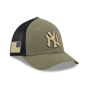 Yankees MLB Armed Forces Day 2026 Green 39THIRTY M-Crown Stretch Fit Cap-kentox