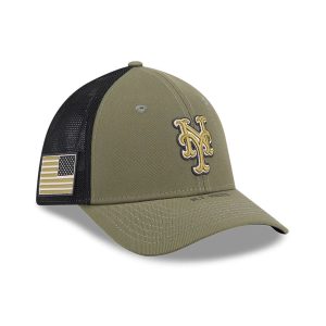 Mets MLB Armed Forces Day 2026 Green 39THIRTY M-Crown Stretch Fit Cap-kentox