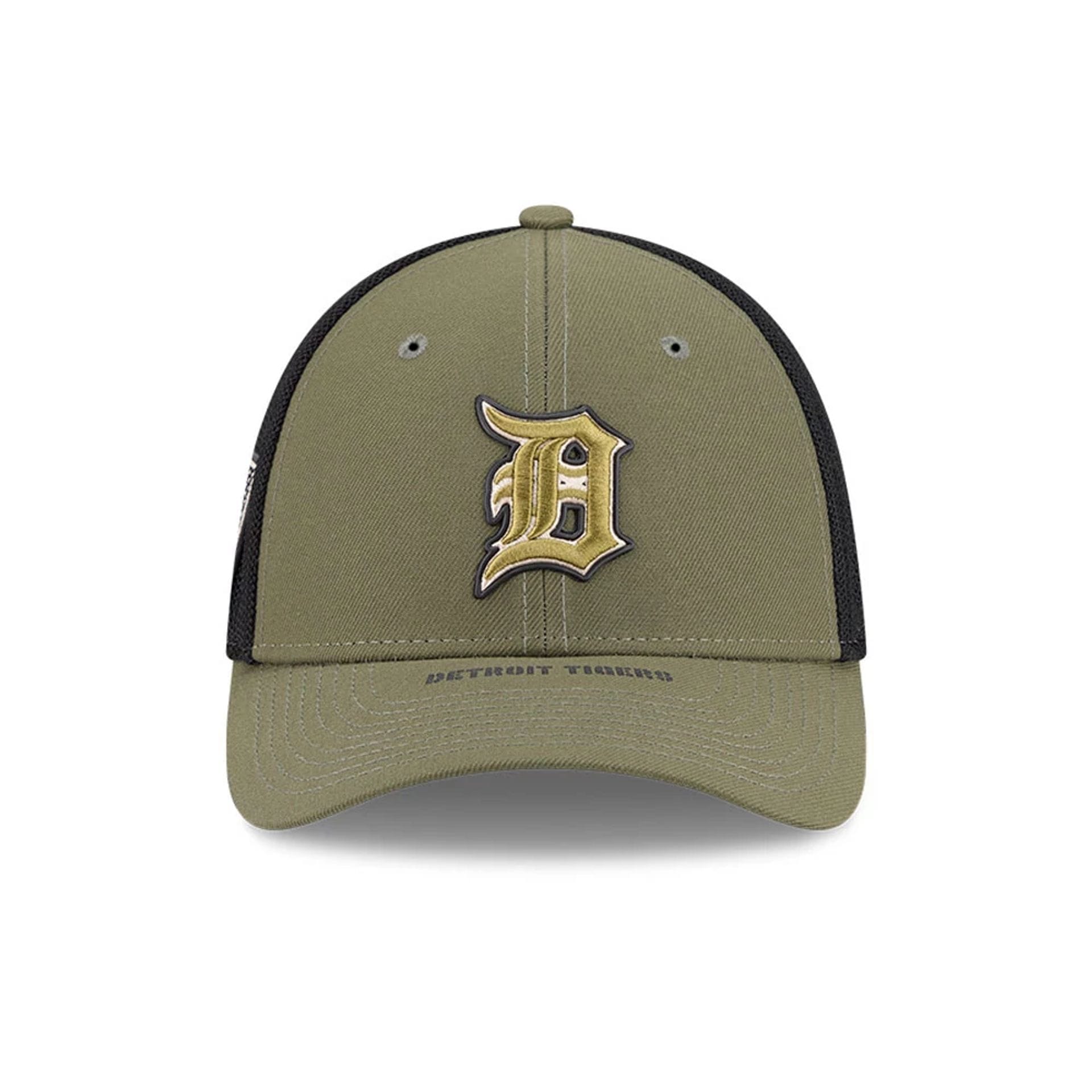 Tigers MLB Armed Forces Day 2026 Green 39THIRTY M-Crown Stretch Fit Cap-kentox - Image 2