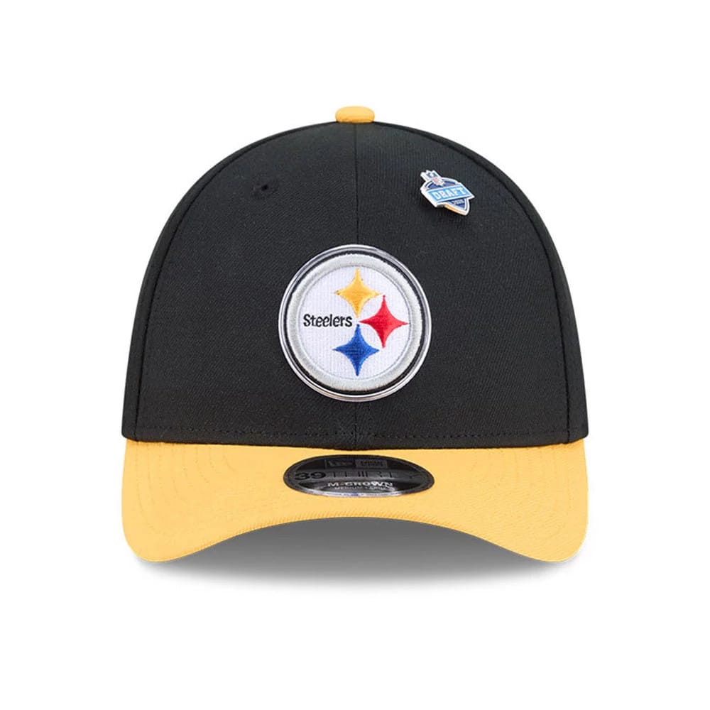 Pittsburgh Steelers NFL Draft 2026 Black 39THIRTY M-Crown Stretch Fit Cap-kentox - Image 2