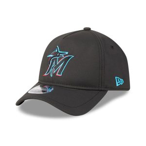 Miami Marlins MLB Quickstrike Black 9FORTY Apex Adjustable Cap-kentox