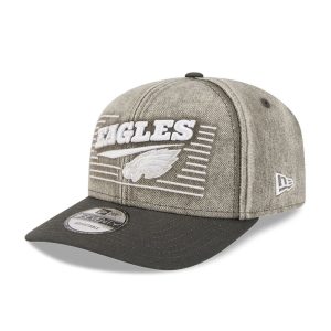Philadelphia Eagles NFL Washed Denim Dark Grey 9SEVENTY Stretch Snap Cap-kentox