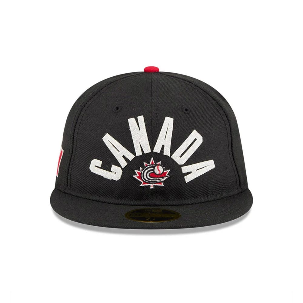 WBC Canada Classical Script Black Retro Crown 59FIFTY Fitted Cap-kentox - Image 3