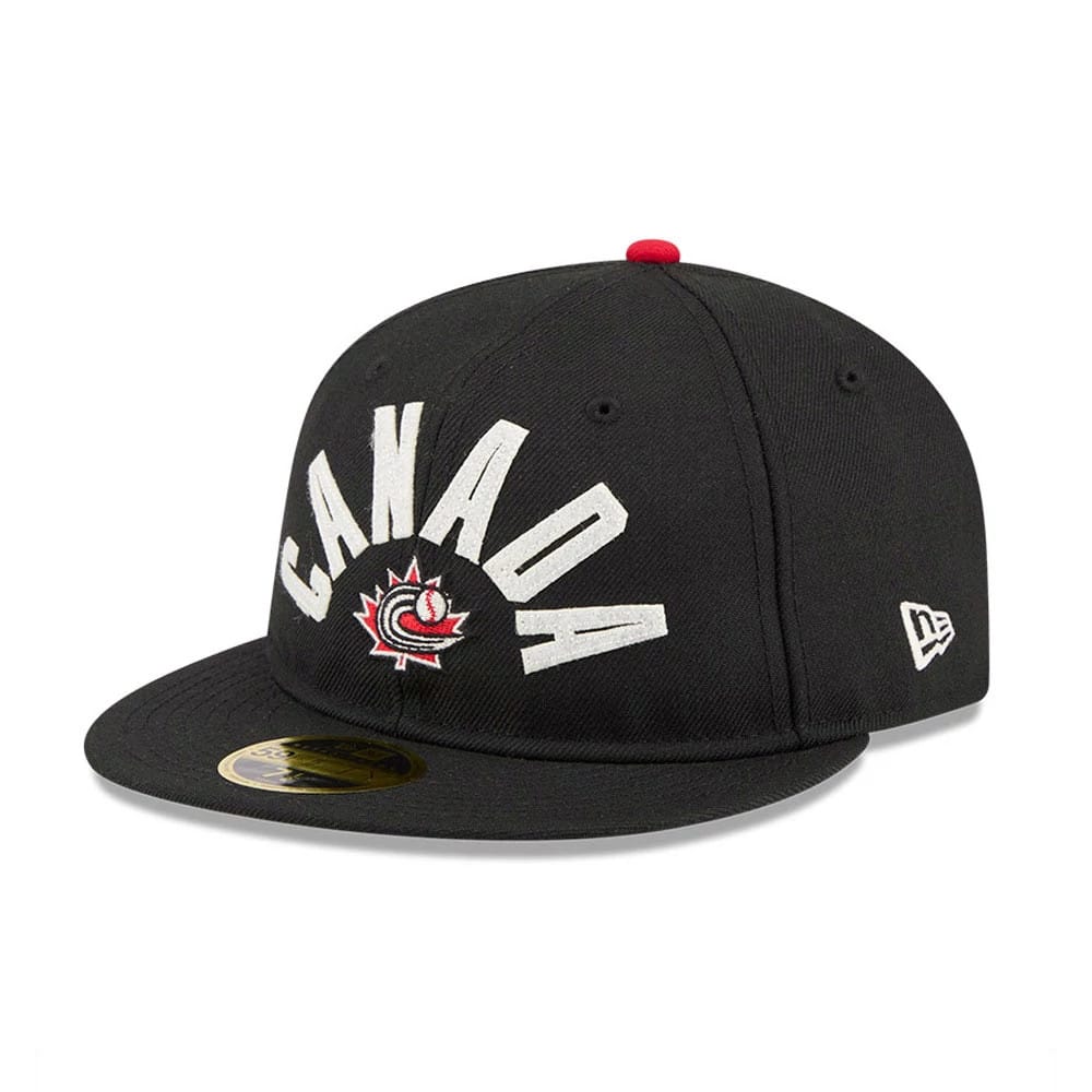 WBC Canada Classical Script Black Retro Crown 59FIFTY Fitted Cap-kentox - Image 4