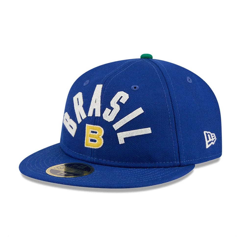 WBC Brazil Classical Script Blue Retro Crown 59FIFTY Fitted Cap-kentox - Image 4