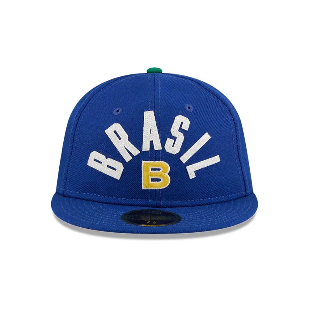 WBC Brazil Classical Script Blue Retro Crown 59FIFTY Fitted Cap-kentox - Image 3