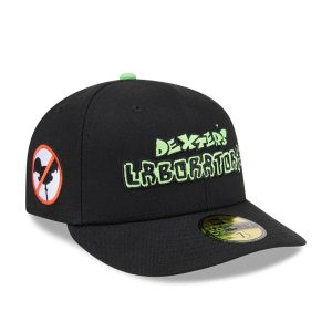 Warner Bros Logo Dexter's Laboratory Black 59FIFTY Fitted Cap-kentox