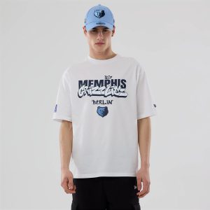 Memphis Grizzlies NBA Berlin Game 2026 White Oversized T-Shirt-kentox