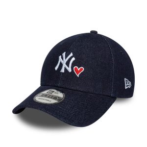New York Yankees MLB Denim Heart Navy 9FORTY Adjustable Cap-kentox