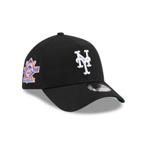 Mets MLB Cooperstown Anniversary Black 9FORTY A-Frame Adjustable Cap-kentox
