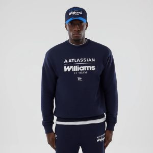Williams Navy Oversized Crewneck Sweater-kentox
