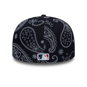 New York Yankees MLB All Over Paisley Navy Low Profile 59FIFTY Fitted Cap-kentox