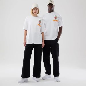 New Era Food Graphic White Oversized T-Shirt-kentox