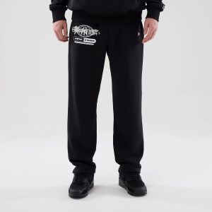 New York Yankees MLB Logo Graphic Black Straight Leg Joggers-kentox
