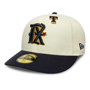 Texas Rangers MLB Pin Cream & Navy 59FIFTY Fitted Cap-kentox