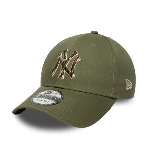 New York Yankees MLB Outline Camo Green 9FORTY Adjustable Cap-kentox