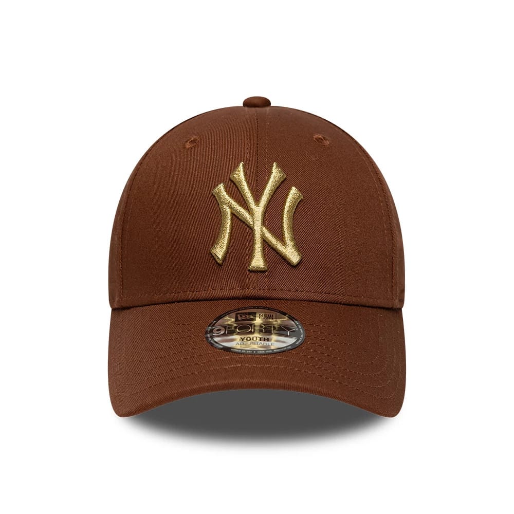 Youth New York Yankees MLB Metallic Brown 9FORTY Adjustable Cap-kentox - Image 2