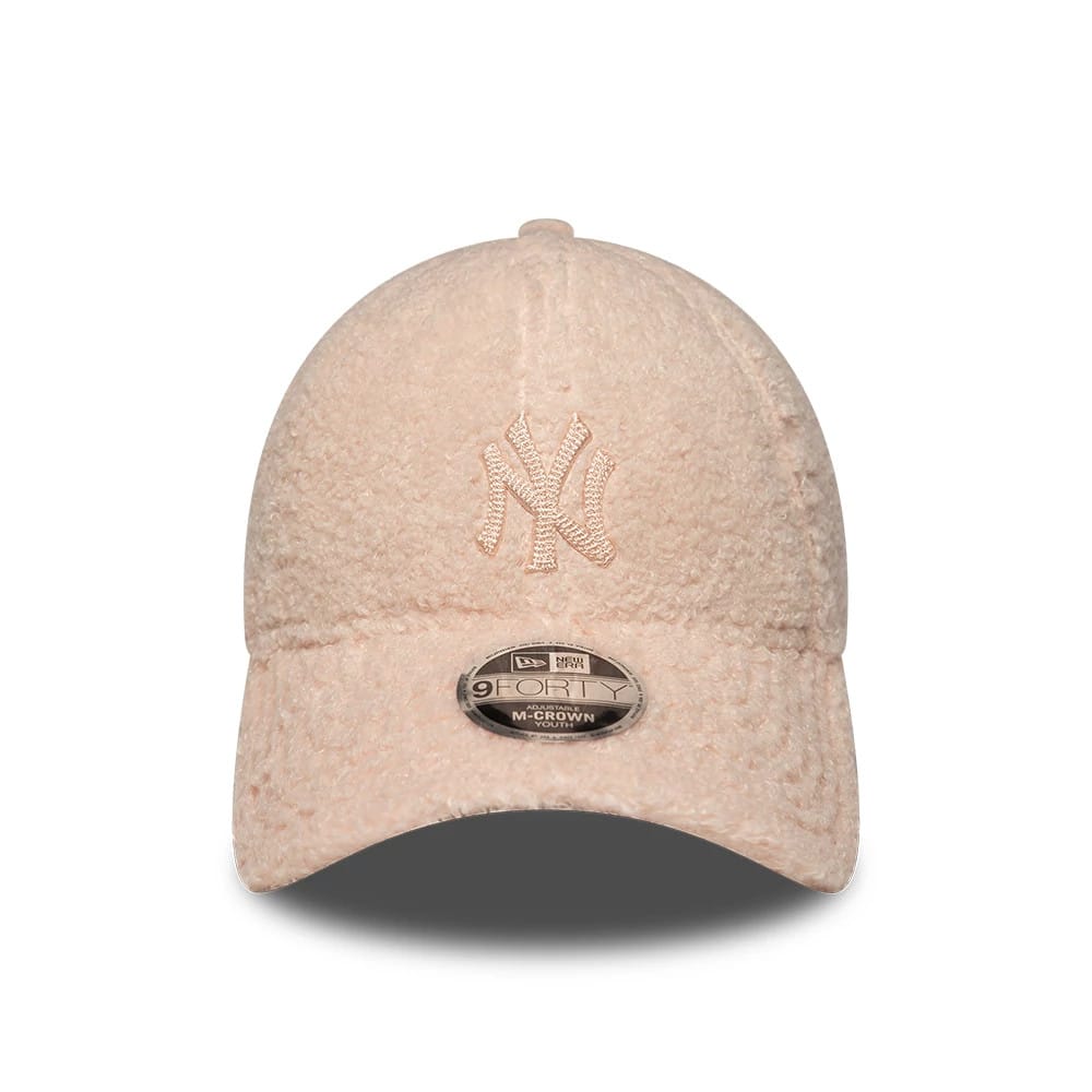 Youth Yankees MLB Winter Borg Pastel Pink 9FORTY M-Crown Adjustable Cap-kentox - Image 2