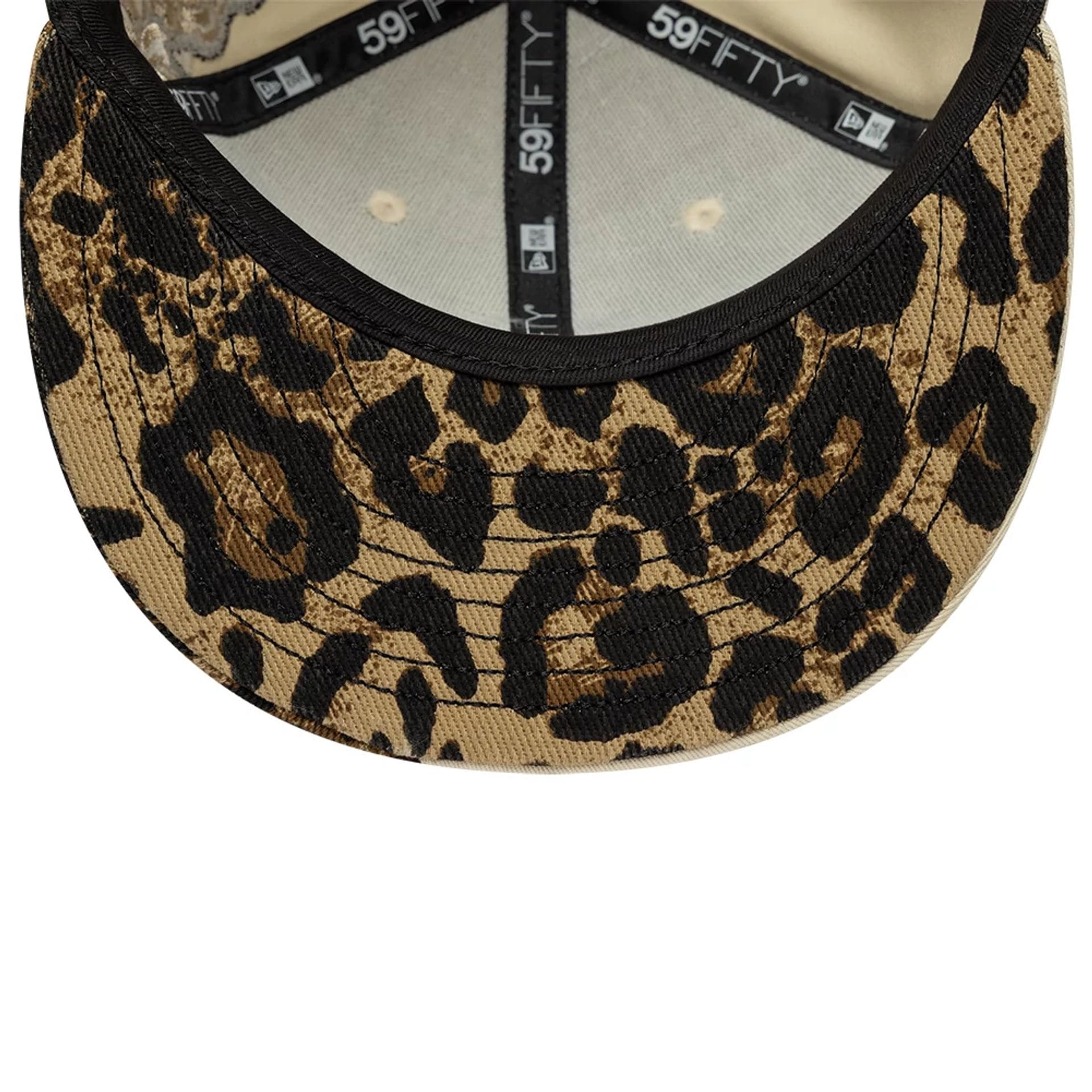 New York Yankees MLB Floral Leopard Light Beige 59FIFTY Fitted Cap-kentox - Image 2