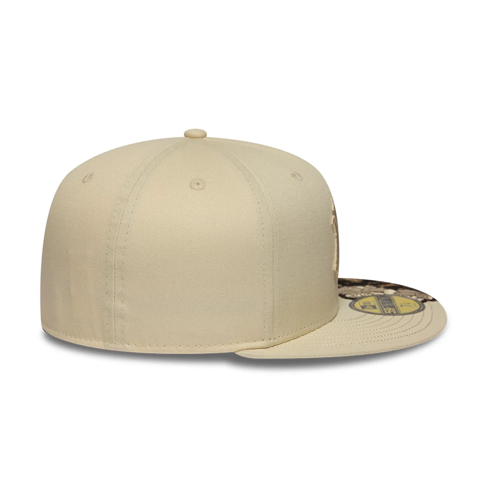 New York Yankees MLB Floral Leopard Light Beige 59FIFTY Fitted Cap-kentox - Image 6
