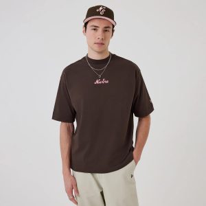 New Era Love Graphic Dark Brown T-Shirt-kentox