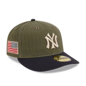 New York Yankees MLB American Herringbone Green 59FIFTY Fitted Cap-kentox