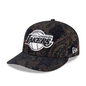 LA Lakers NBA Jacquard Chenille Black 59FIFTY Fitted Cap-kentox