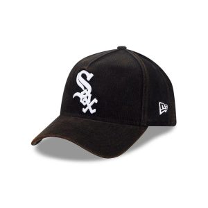 White Sox MLB Snow Wash Cord Black 59FORTY A-Frame Fitted Cap-kentox
