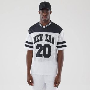 New Era Mesh White Oversized T-Shirt-kentox
