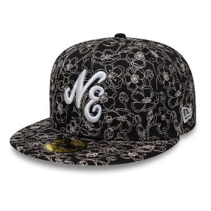 New Era Cherry Blossom Black 59FIFTY Fitted Cap-kentox