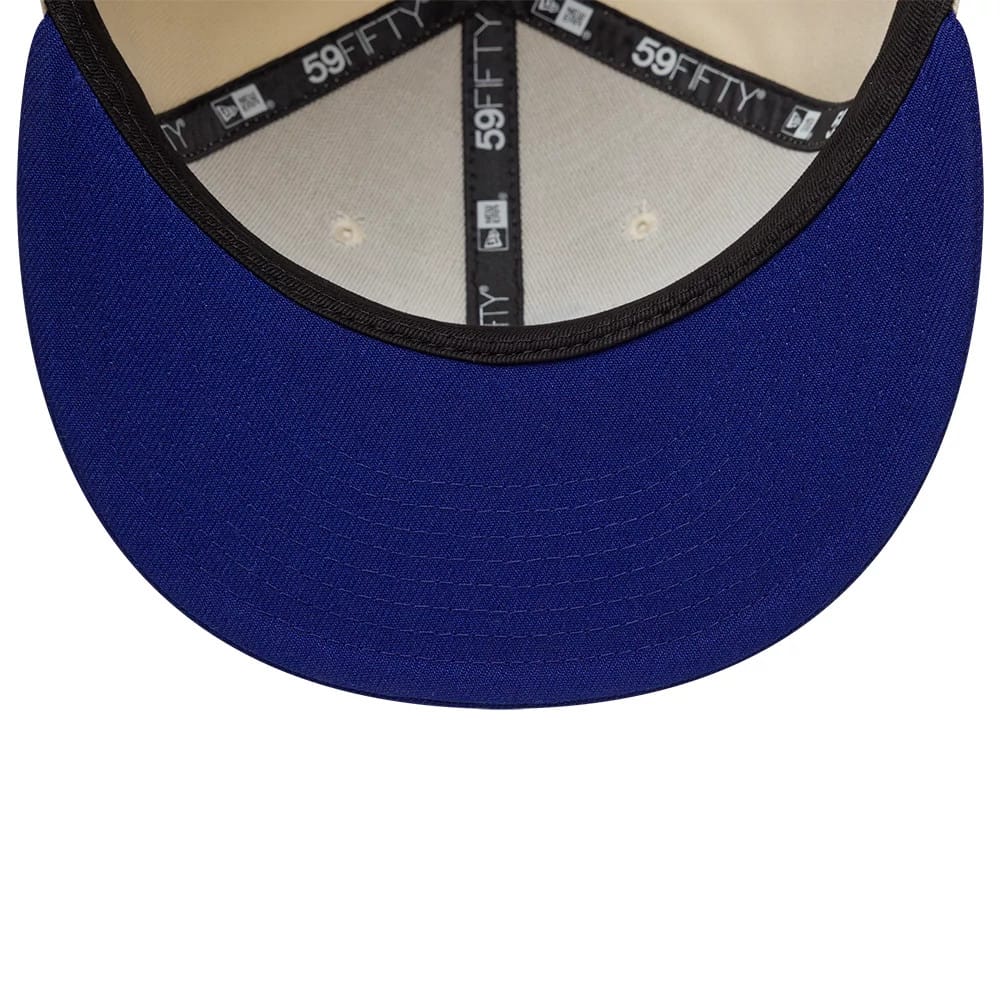 LA Dodgers MLB Side Script Cream & Blue 59FIFTY Fitted Cap-kentox - Image 6