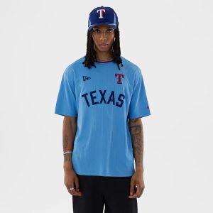 Texas Rangers MLB Pastel Blue Oversized T-Shirt-kentox