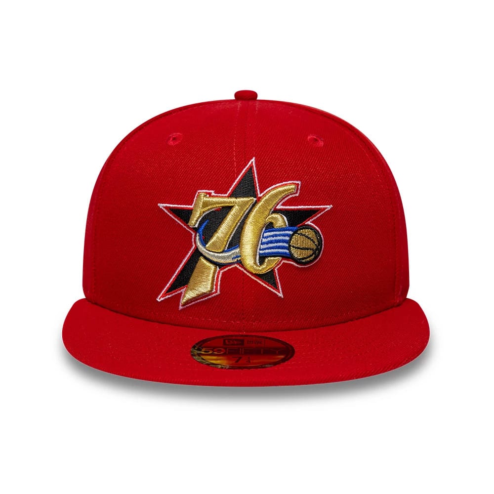 Philadelphia 76ers NBA Hardwood Classic Red 59FIFTY Fitted Cap-kentox - Image 3