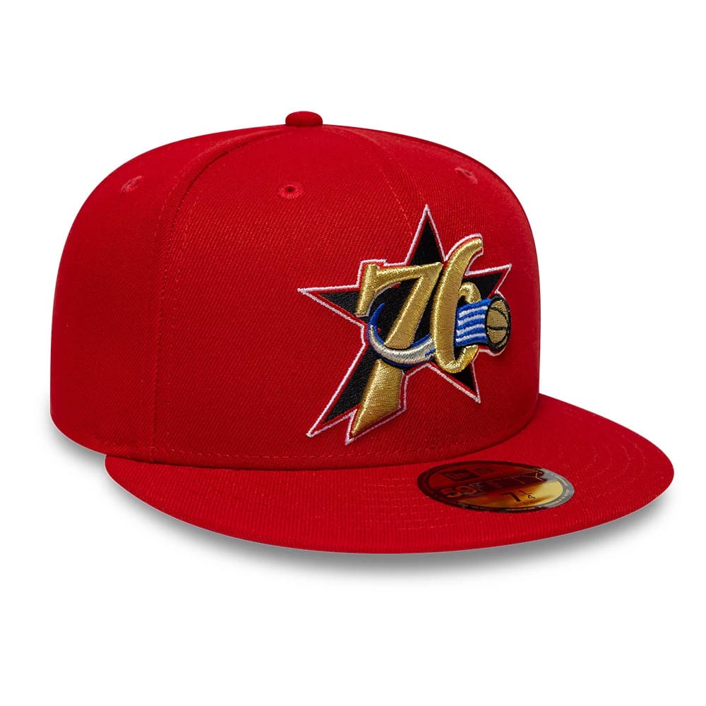 Philadelphia 76ers NBA Hardwood Classic Red 59FIFTY Fitted Cap-kentox - Image 4