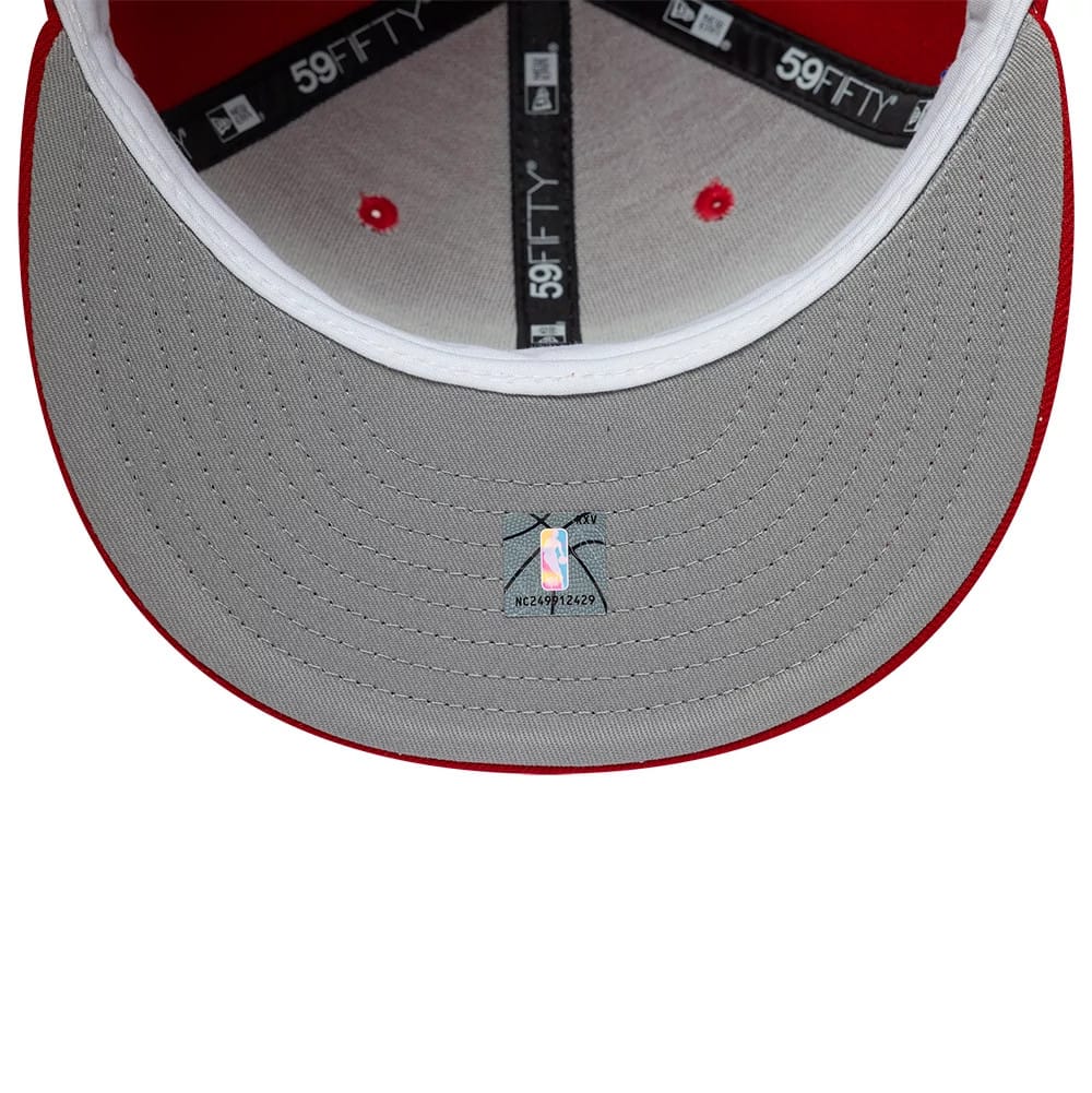 Philadelphia 76ers NBA Hardwood Classic Red 59FIFTY Fitted Cap-kentox - Image 2