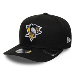 Pittsburgh Penguins NHL Team Black 9SEVENTY Stretch Snap Adjustable Cap-kentox
