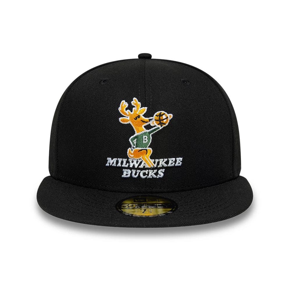 Milwaukee Bucks NBA Hardwood Classic Black 59FIFTY Fitted Cap-kentox - Image 3