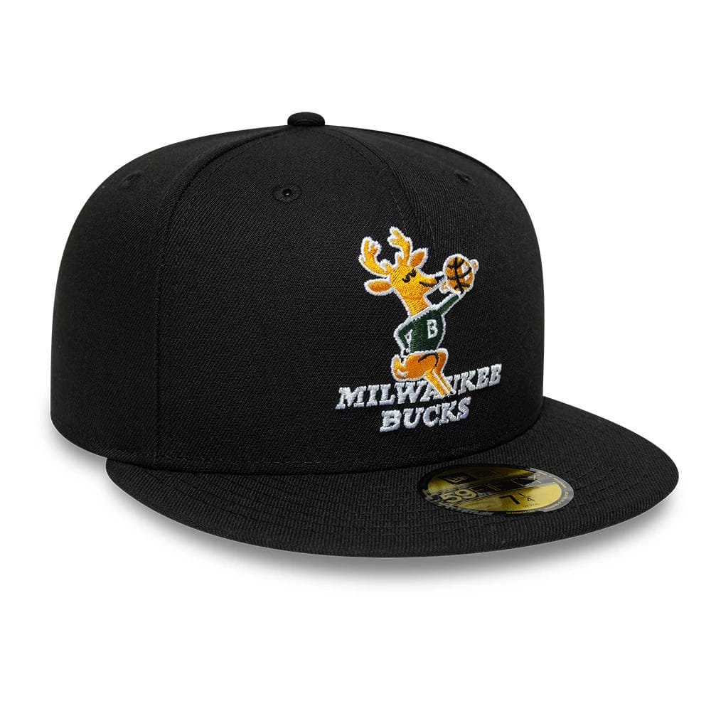 Milwaukee Bucks NBA Hardwood Classic Black 59FIFTY Fitted Cap-kentox - Image 4