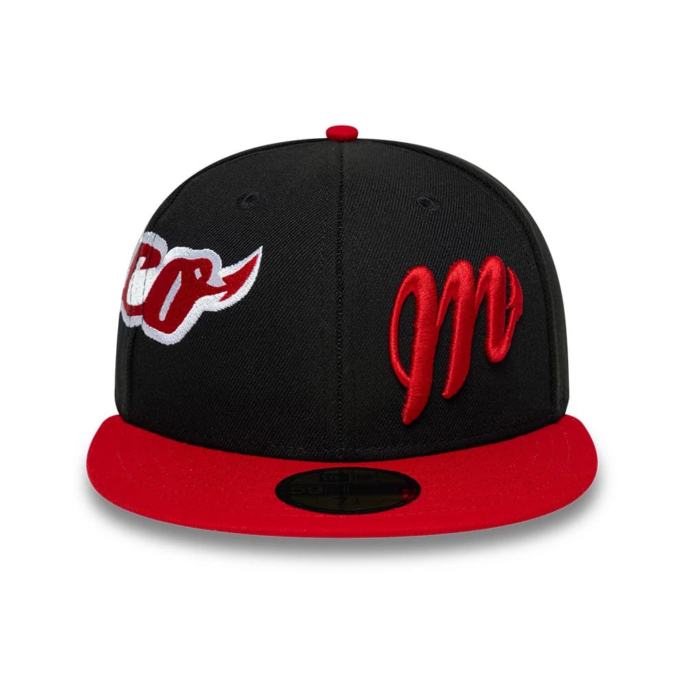 Mexico Diablos LMB Multi Logo Satin Lined Black 59FIFTY Fitted Cap-kentox - Image 3