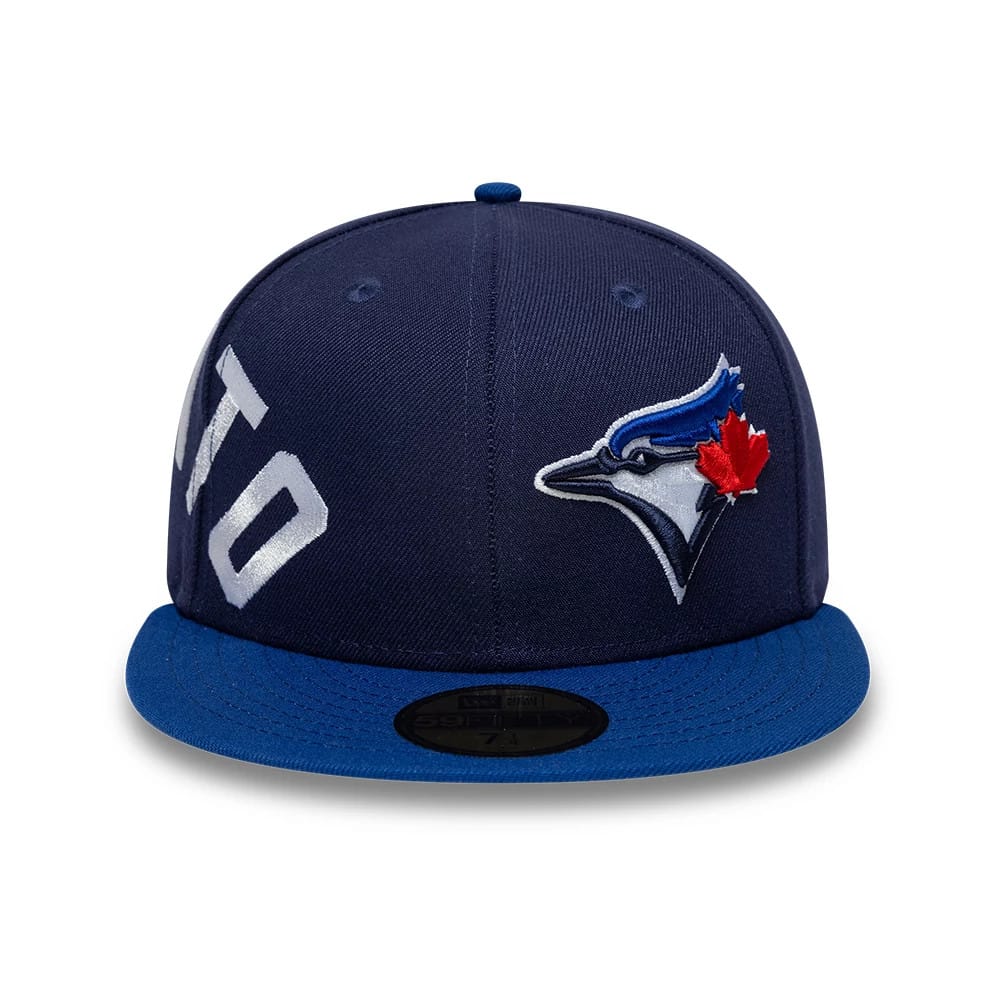 Toronto Blue Jays MLB Multi Logo Satin Lined Navy 59FIFTY Fitted Cap-kentox - Image 3