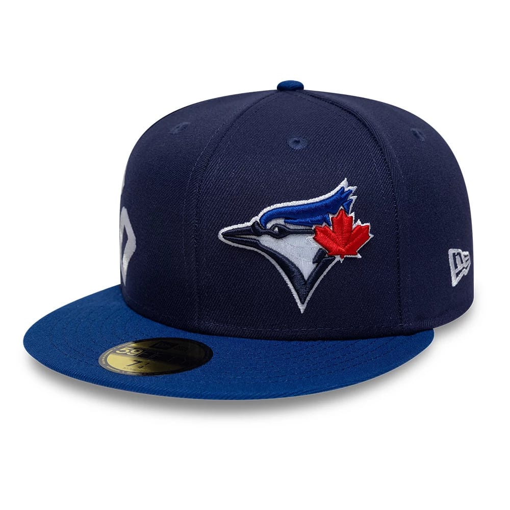 Toronto Blue Jays MLB Multi Logo Satin Lined Navy 59FIFTY Fitted Cap-kentox - Image 4