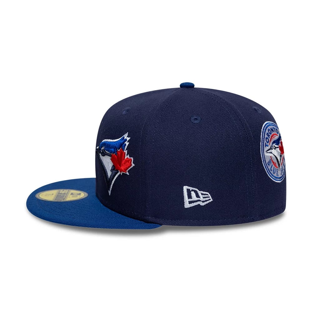 Toronto Blue Jays MLB Multi Logo Satin Lined Navy 59FIFTY Fitted Cap-kentox - Image 7
